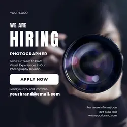 Minimalist We Are Hiring Instagram Post