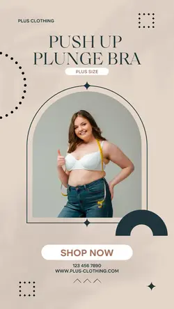 Plus Size Bra in Beige Style Instagram Story Post