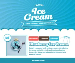 Food Ice Cream Product Display Facebook Post Cute Sky Blue