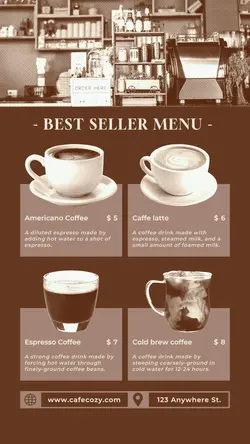 Coffee Menu Product Display TikTok Post