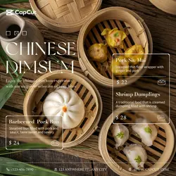 Asian Food Chinese Cuisine Menu Minimalist