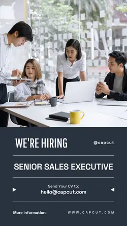 Deep Blue Modern Job Hiring Instagram Story