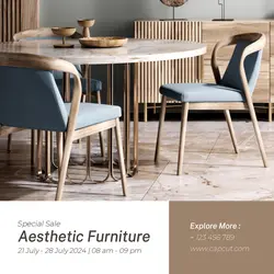 Brown and White Furniture Promotion Instagram Post