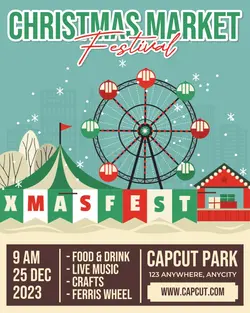 Christmas Festival Promotions Poster Template Instagram Portrait