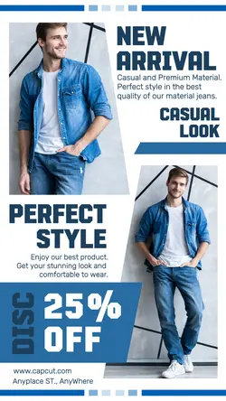 new arrival jeans fashion instagram post