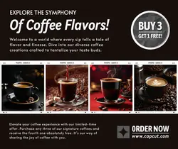 Beverage Coffee Promotion Facebook Post Black Style