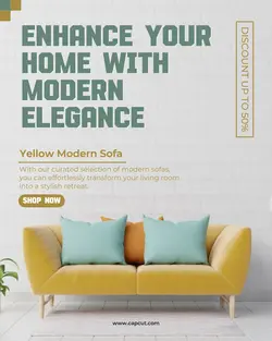 yellow modern sofa promo instagram post