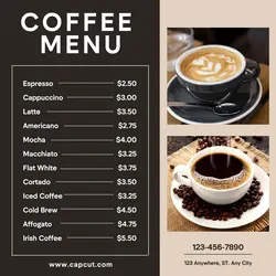 Coffee Menu Instagram Post