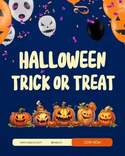 Halloween Trick Or Treat Illustration Instagram Post Portrait