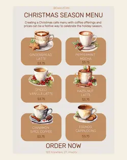 Brown Coffee Christmas Promotion Menu Instagram