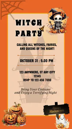 Halloween Orange Invitation Instagram Story