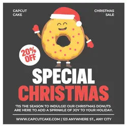 Donuts Christmas Sale Promotion Instagram Post