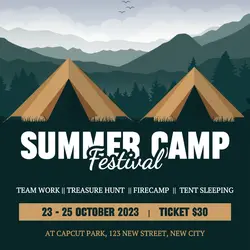 Summer Camp Festival Promotion Instagram Post