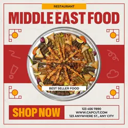 Publicación de Instagram de Restaurante de Kebab de Comida de Oriente Medio