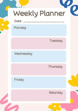 Non-marketing Planner & Schedule with Organic Flower