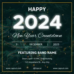 New Year Countdown Party Invite Template
