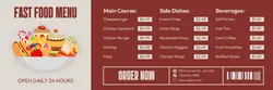 Simple white red fast food menu Twitter header