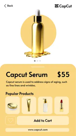 Beauty Makeup Product Display Instagram Story White Yellow