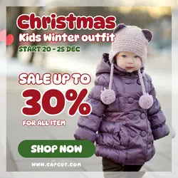 Christmas Kids Winter Sale Promotion Instagram Pos