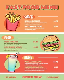 Pastel Food Menu Promotion for Social Media Post