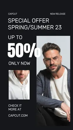 Black Minimal Discount Fashion Catalog Story
