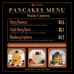 Food Pancakes Display Menu Instagram Post