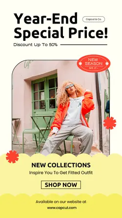 Yellow Cream Bold Playful Fashion Instagram Story