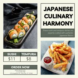 Japanese Culinary Harmony Product Display Instagram Post