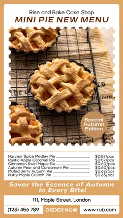 Food and Beverage Autumn Pie Sale Instagram Story