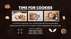 Brown Banner Modern Time For Cookies Facebook Ad