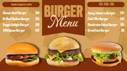 Food Burger Menu Display Twitter Post