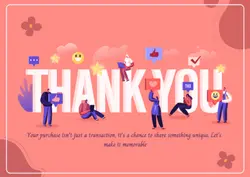Non-Marketing Pink Thank For Your Order