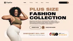 Beige Modern UI Plus Size Fashion Collection Promotion Website