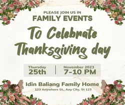 Family Events Thanksgiving Day Facebook Post