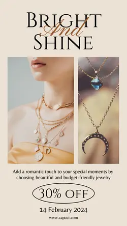 Bright and shine Jewelry Promotions Instagram Story