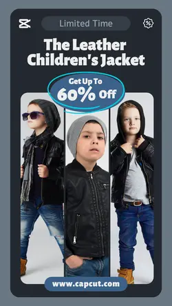 3 Multi-product Image Children's Clothes Leather Jacket Promotional Activities