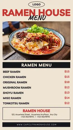 Food and Beverage Menu Restaurant