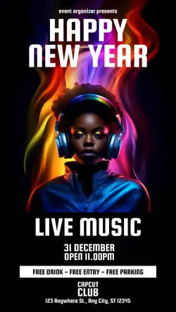 Happy New Year Live Music Instagram Story