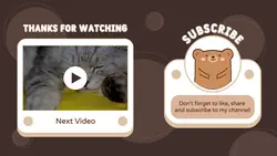 Non-Marketing YouTube End Screen Pet Channel Brown White Cute