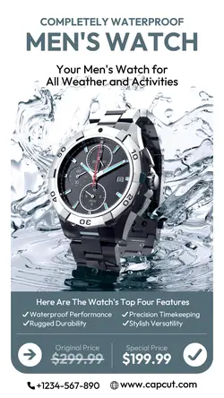 Electronics Waterproof Men's Watch Instagram Story