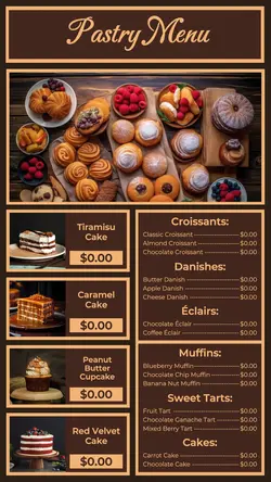 food and beverage pastry menu instagram story