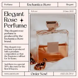 Elegant Rose Perfume Promotion Instagram Post Cream Minimalist