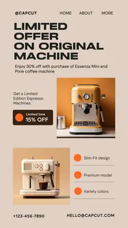 Espresso Machines Display Product Instagram Story