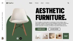 White and Green Modern UI Furniture Display Website