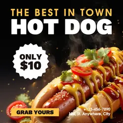 Food The Best Hotdog Promotion Instagram Post