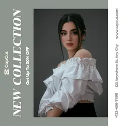 Grey Fashion Woman Promotion Instagram Post