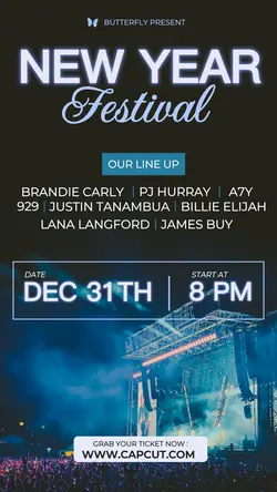 New Year Festival Poster Instagram Story