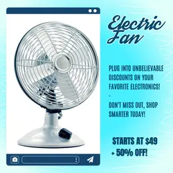 E-Commerce Electronics Hero Image Fan Sky Blue