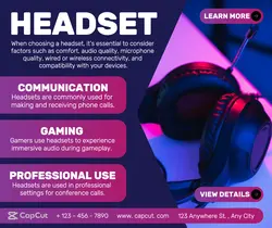 Electronic Headset Product Display Facebook Post