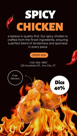 Food Spicy Chicken Sale Instagram Story